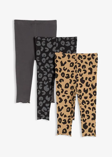 Legging van puur biologisch katoen ( set van 3), bonprix