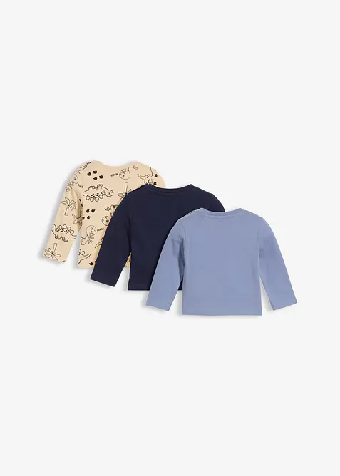 Longsleeve van biologisch katoen (set van 3), bonprix