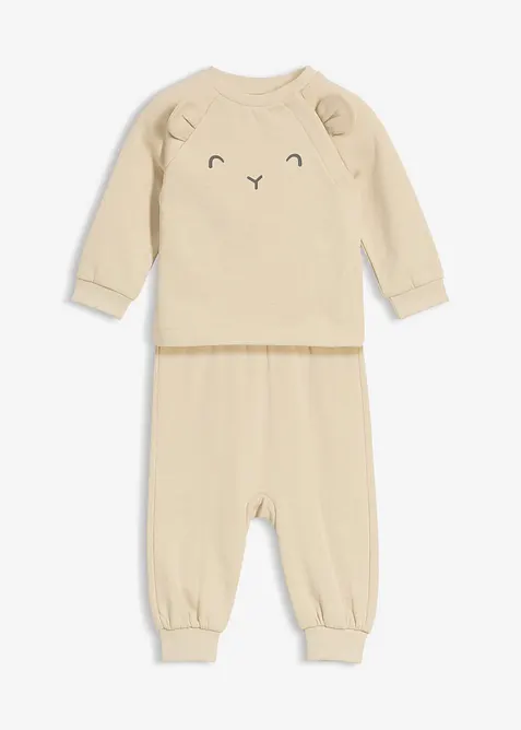 Sweater en broek met biologisch katoen (2-dlg. set), bonprix