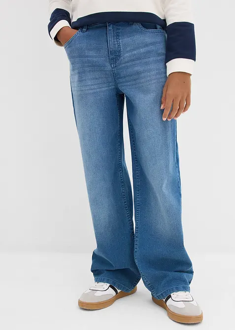 Loose fit stretch jeans, straight, met verstelbare band, bonprix