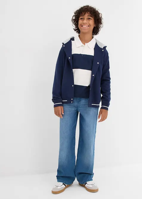 Loose fit stretch jeans, straight, met verstelbare band, bonprix