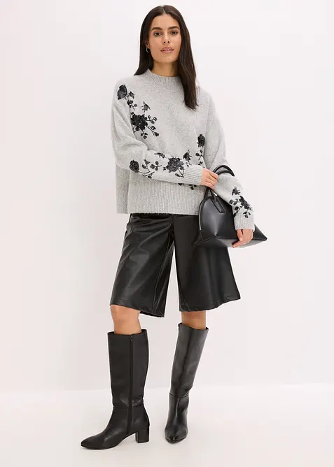 Trui met paillettenborduursel, bonprix