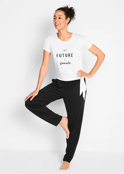 Loungewear harembroek met viscose, bonprix