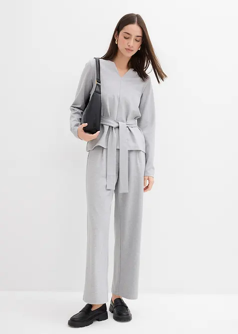 Longsleeve in een viscosemix met een brede ceintuur, bonprix