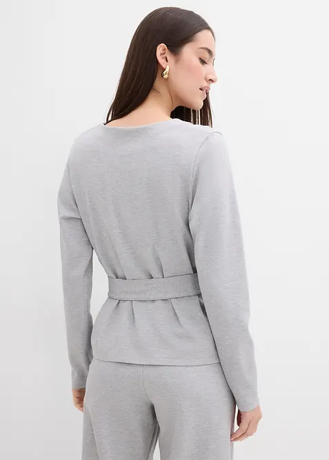 Longsleeve in een viscosemix met een brede ceintuur, bonprix
