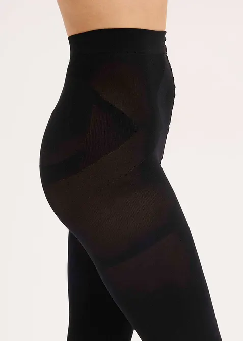 Corrigerende, ondoorzichtige panty met push-up, belly control en comfortabele boord 80 DEN, bonprix