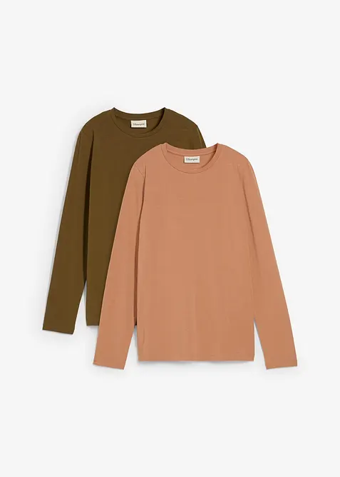Longsleeve van biologisch katoen (set van 2), bonprix