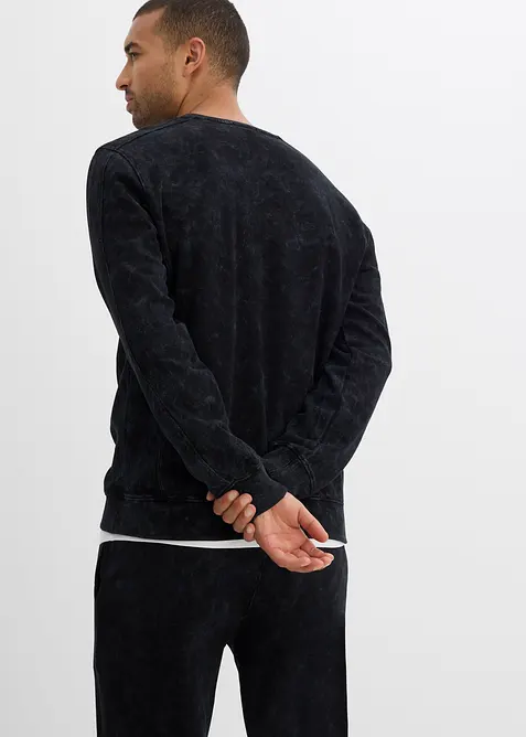 Sweater met gewassen look van puur biologisch katoen, bonprix