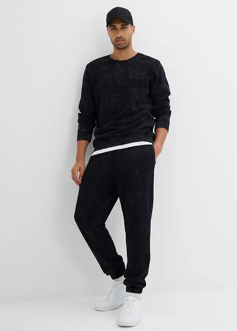 Sweater met gewassen look van puur biologisch katoen, bonprix