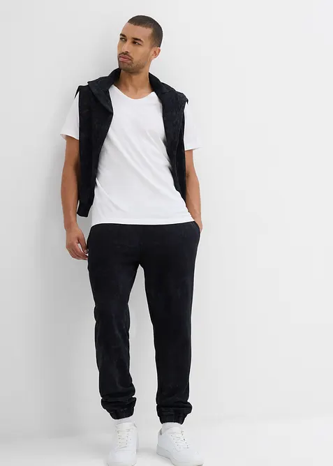 Sweatpants van biologisch katoen in washed out look, loose fit, bonprix