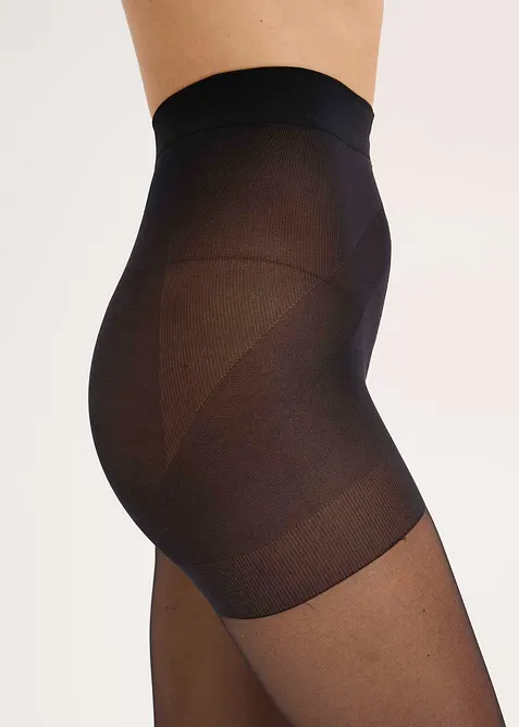 Corrigerende, semi-transparante panty met push-up effect, 30 den, bonprix