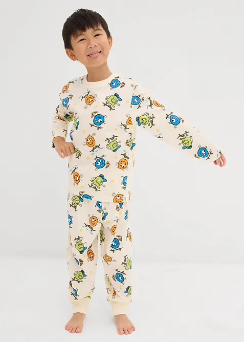Pyjama van biologisch katoen (4-dlg. set), bonprix