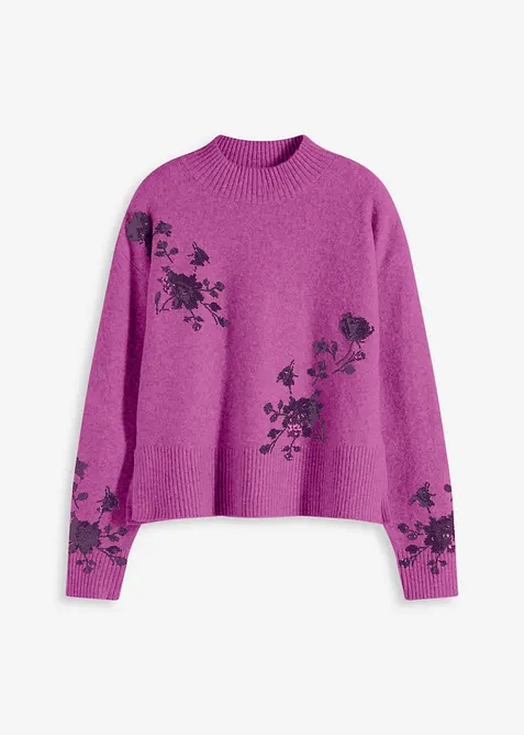 Trui met paillettenborduursel, bonprix