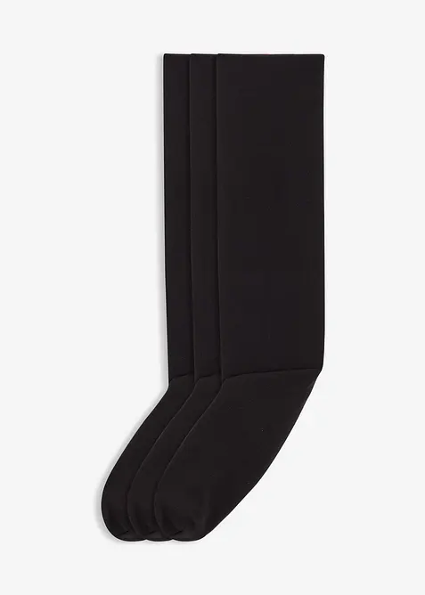 Thermo kniekousen (3 paar) 120 den van pantymateriaal met fleece binnenin, bonprix