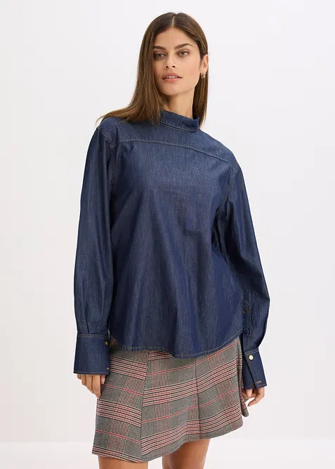 Spijkerblouse met lange manchetten, bonprix