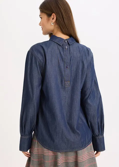 Spijkerblouse met lange manchetten, bonprix