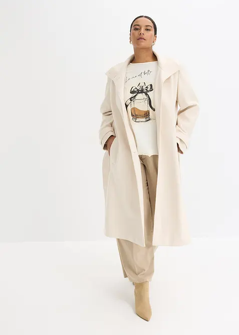 Lange jas in wollen look, bonprix