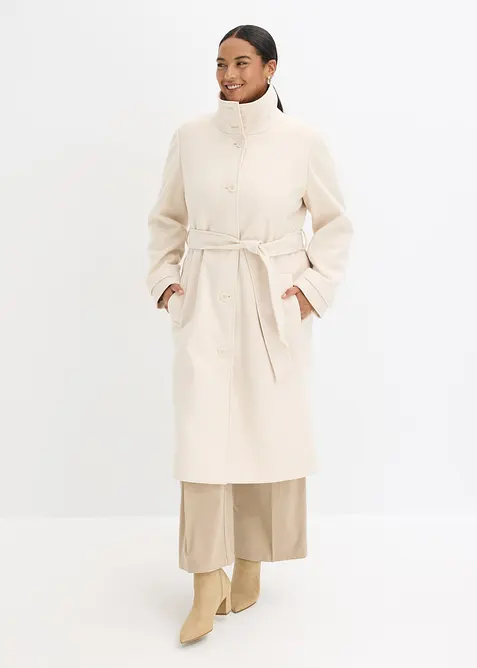 Lange jas in wollen look, bonprix