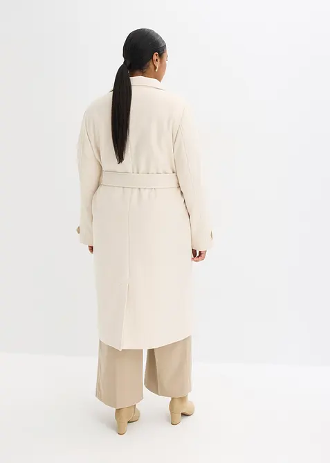 Lange jas in wollen look, bonprix