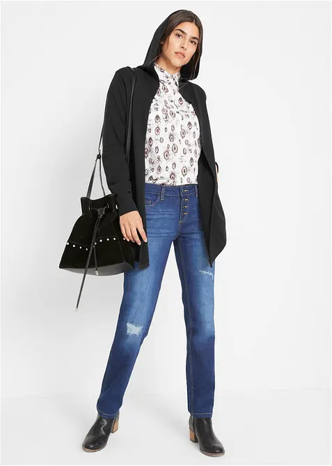 Lang sweatvest in een katoenmix, bonprix