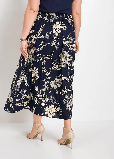 Maxirok van viscose met comfortband en strikkoordjes, bonprix