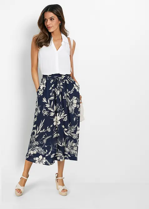 Maxirok van viscose met comfortband en strikkoordjes, bonprix