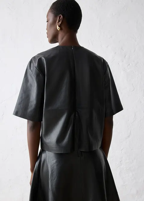 Leren tuniek van lamsnappa, bonprix