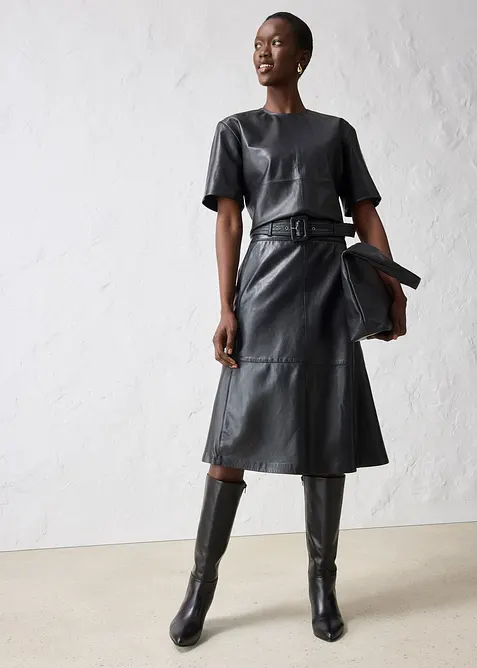 Leren tuniek van lamsnappa, bonprix