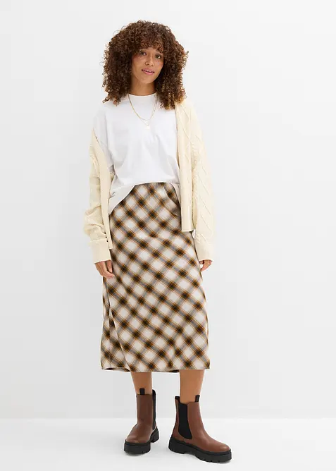 Flanel midirok van katoen, bonprix