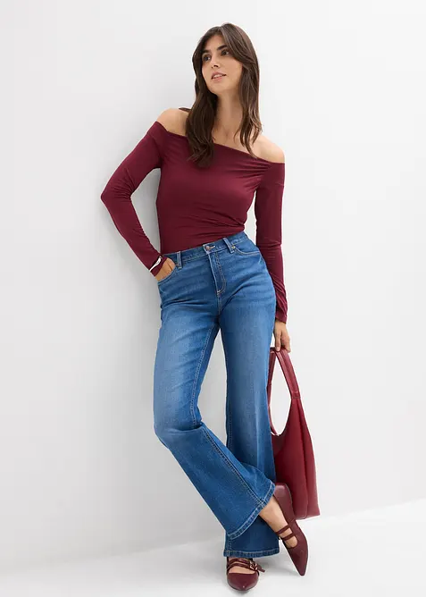 Bootcut jeans mid waist, bonprix