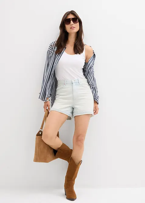 Jeans short high waist, low stretch, bonprix