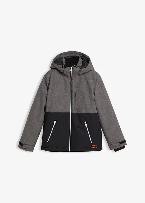 Gewatteerde winterjas in colourblocking met capuchon, bonprix