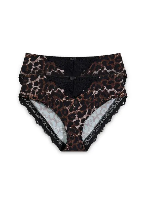 Maxislip van sierlijk kant (set van 2), bonprix