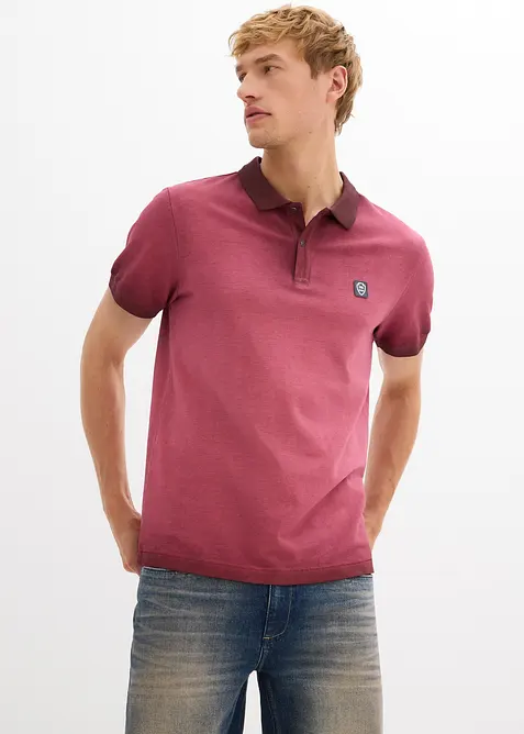 Piqué poloshirt in washed out used look, bonprix