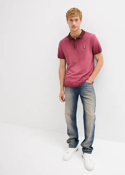 Piqué poloshirt in washed out used look, bonprix