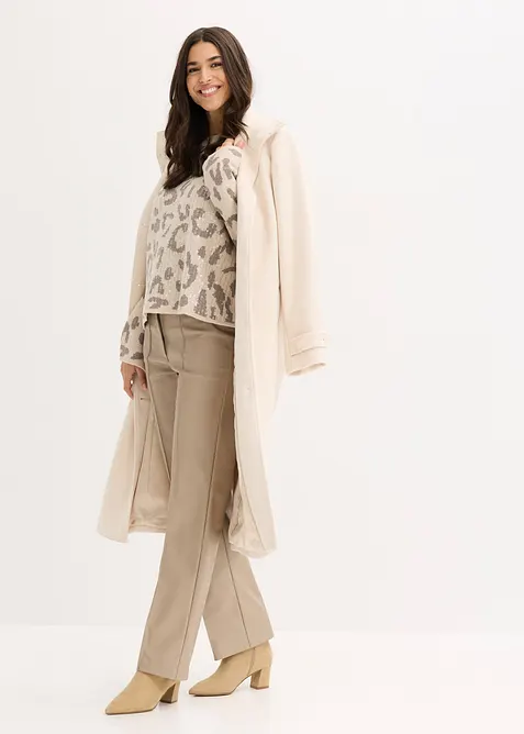 Jacquard oversized trui met pailletten, bonprix