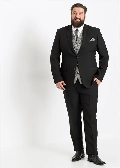 Trouwpak met gilet en pochet, regular fit (5-dlg. set), bonprix