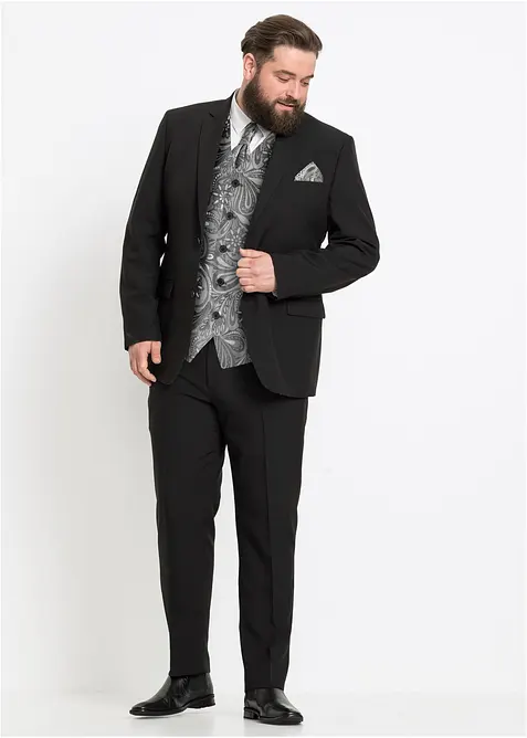 Trouwpak met gilet en pochet, regular fit (5-dlg. set), bonprix