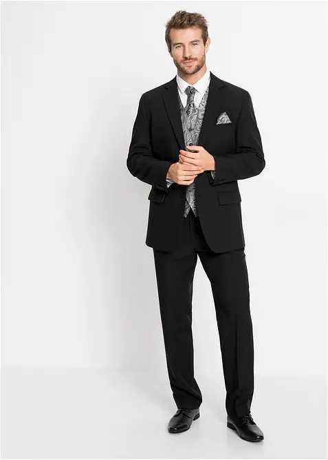 Trouwpak met gilet en pochet, regular fit (5-dlg. set), bonprix