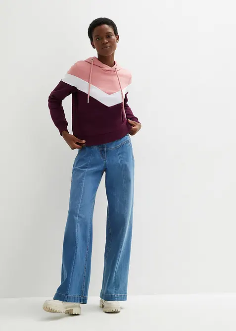 Hoodie met grote kraag, bonprix