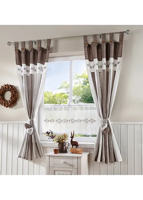 Gestreept gordijn van biologisch katoen (1 stuk), bonprix