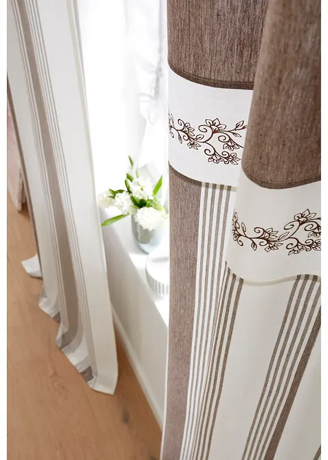 Gestreept gordijn van biologisch katoen (1 stuk), bonprix