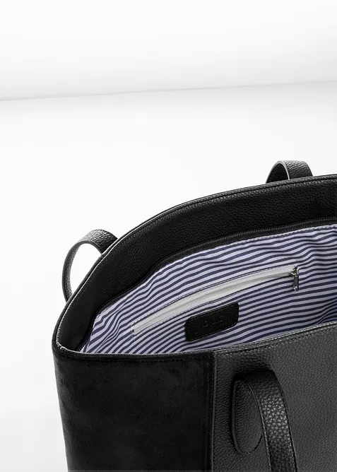 Grote shopper in een sterke materiaalmix, bonprix