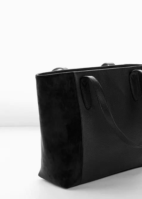 Grote shopper in een sterke materiaalmix, bonprix