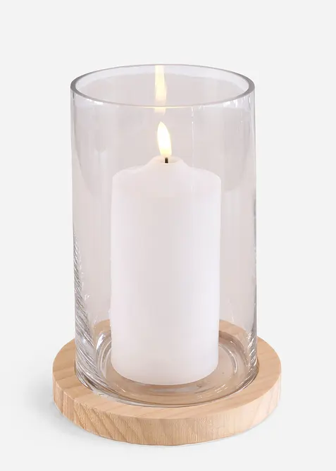 Decoratief LED-windlicht met kaars, bonprix