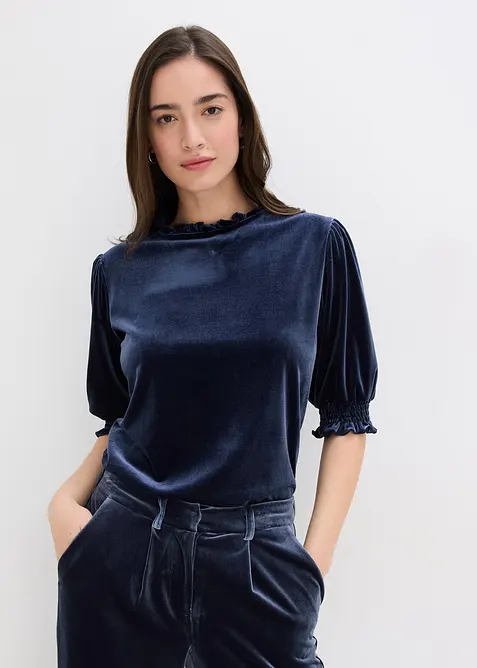 Shirt van zacht fluweel, bonprix