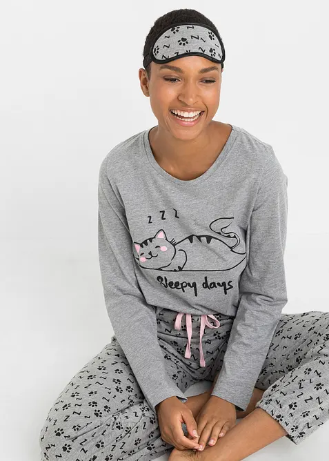 Pyjama en slaapmasker, bonprix