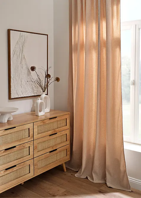 Gordijn met zachte bouclétextuur (1 stuk), bonprix