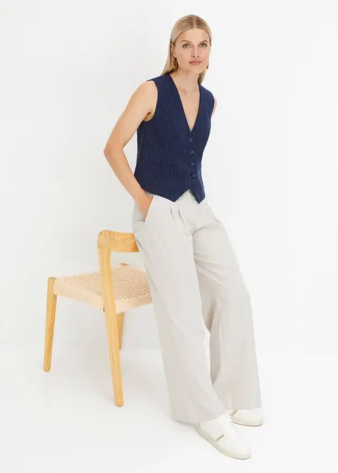 Wijd uitlopende broek met high waist, bonprix