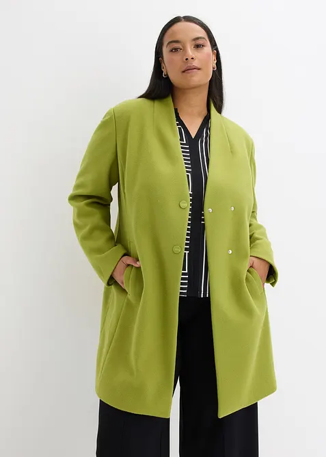 Korte coat in wollen look, bonprix